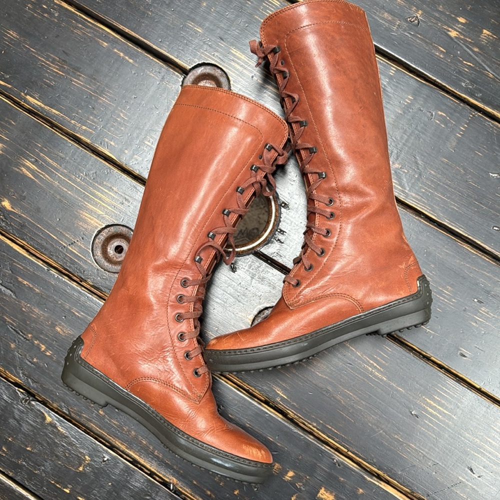 Tod’s Front Lace Tall Boots